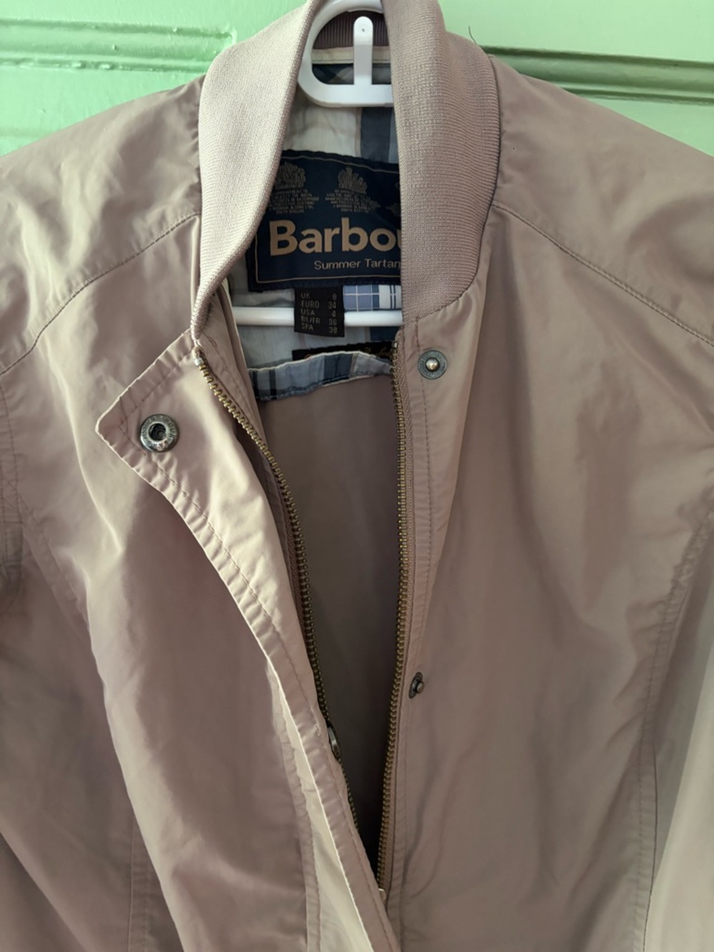 Barbour Dockray Casual Utility Tan Zip Front Jacket size 4 small - Picture 4 of 13